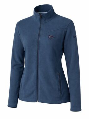 Nike Fit Therma Blue Full Zip Fleece Jacket Women Large Olympic Embroidered Logo